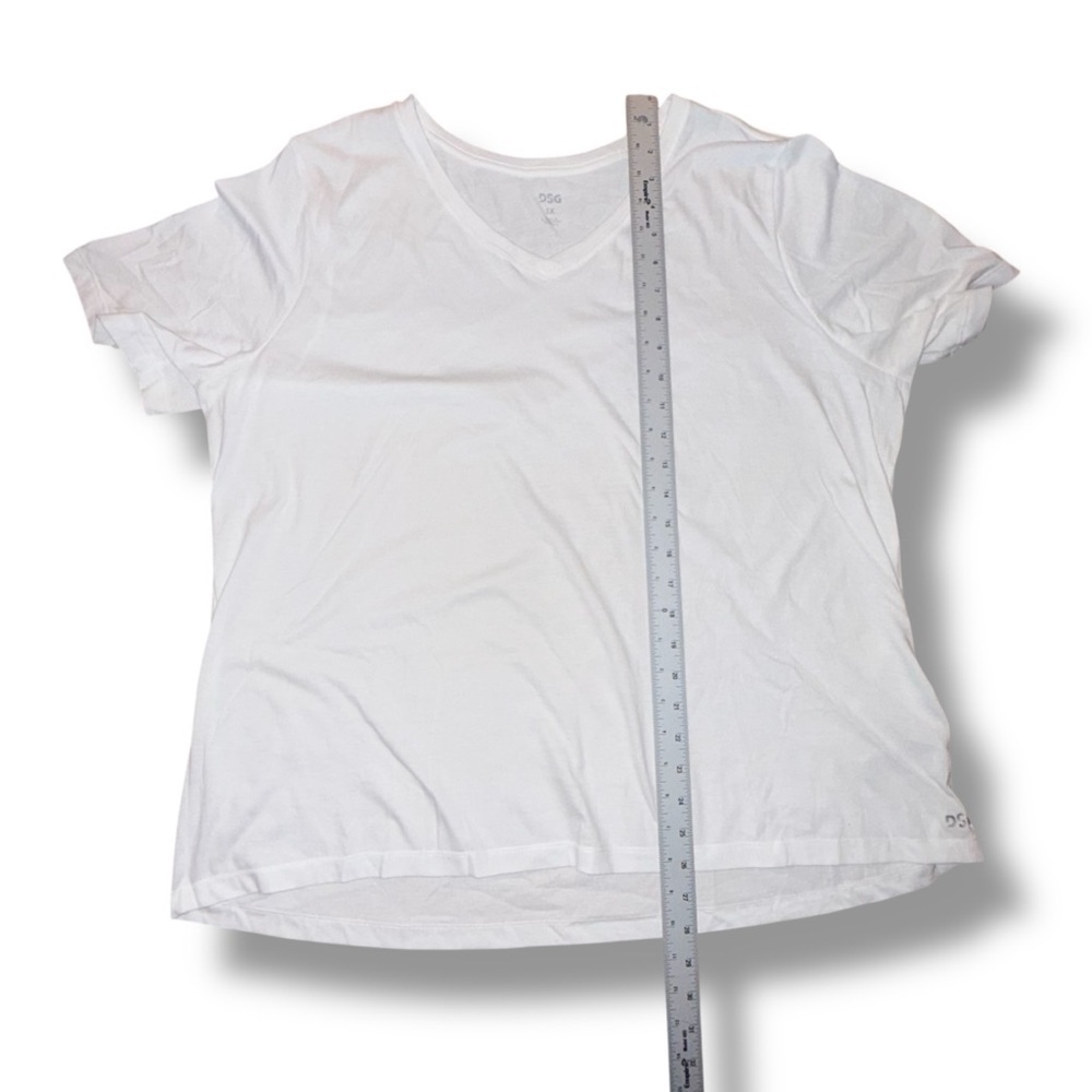 DSG Women's Core Cotton Jersey V-Neck T-Shirt 1X White - Picture 9 of 12
